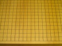 「松籟」第２２期本因坊戦第３局採用/対局者直筆署名　日向産本榧柾目六寸碁盤(K216)